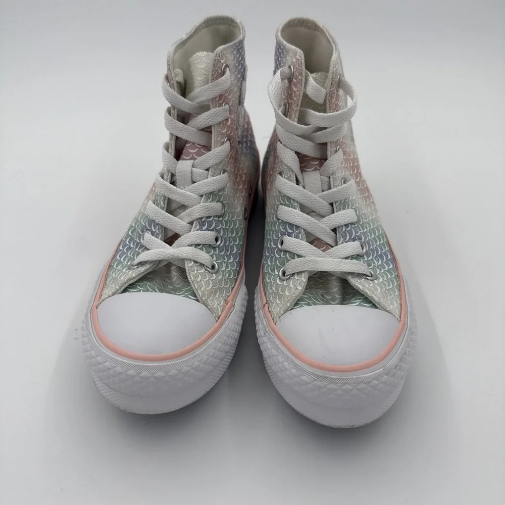 Girls Chuck Taylor All Star Lift Platform Mermaid Scales High Top Sneaker Sz 3